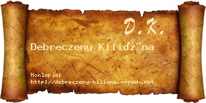 Debreczeny Kiliána névjegykártya