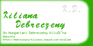 kiliana debreczeny business card